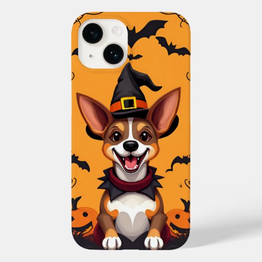 魔女に扮した愛らしい漫画犬 Case-Mate iPhoneケース (裏面)