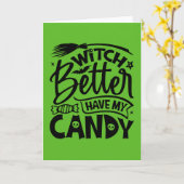 魔女に私のキャンディを渡せ カード (黄色い花)