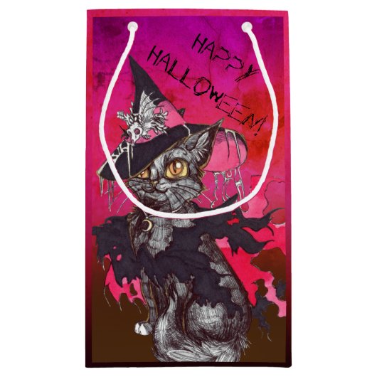 魔女ねこ ハッピー ハロウィン スモールペーパーバッグ (裏面)