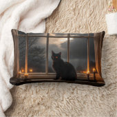 魔女のおなじみの不気味黒猫 ランバークッション (ブランケット)