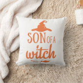 魔女のおもしろいハロウィーンの息子 クッション (ブランケット)