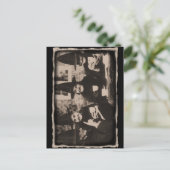 魔女のお茶会 - 白黒 ポストカード (スタンド正面)