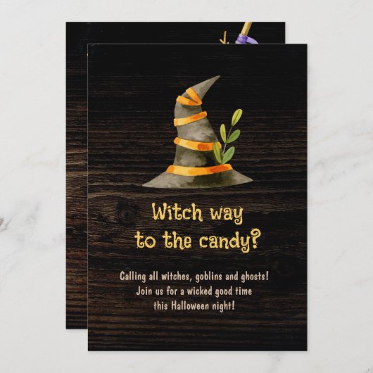 魔女のお菓子への道おかしなハロウィーン引用文 招待状 (正面/裏面)