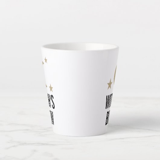 魔女のかわいい月おもしろいと星の醸造デザイン カフェラテマグ (正面)