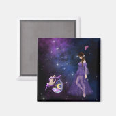 魔女のための難解な魔術マジック紫の贈り物 マグネット (正面/裏面)