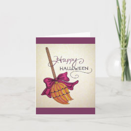 魔女のほうきハロウィーングリーティングカード カード