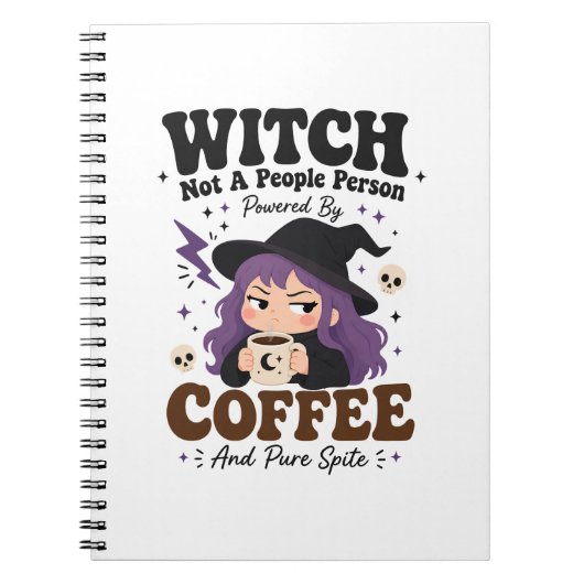 魔女のカフェイン呪詛Tシャツ ノートブック (正面)