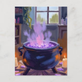 魔女のカルドロンハロウィン不気味 シーズンポストカード (正面)