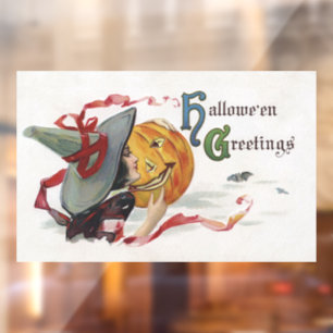 魔女のキス：ハロウィーンのハロウィーンのカボチャのちょうちん ウィンドウサイン