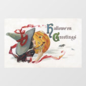 魔女のキス:ハロウィーンのハロウィーンのカボチャのちょうちん ウィンドウサイン (シート)