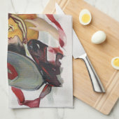 魔女のキス:ハロウィーンのハロウィーンのカボチャのちょうちん キッチンタオル (四つ折り)