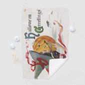 魔女のキス:ハロウィーンのハロウィーンのカボチャのちょうちん ゴルフタオル (インサイチュ)