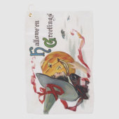 魔女のキス:ハロウィーンのハロウィーンのカボチャのちょうちん ゴルフタオル (正面)