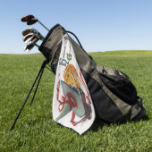 魔女のキス:ハロウィーンのハロウィーンのカボチャのちょうちん ゴルフタオル (グリーン)