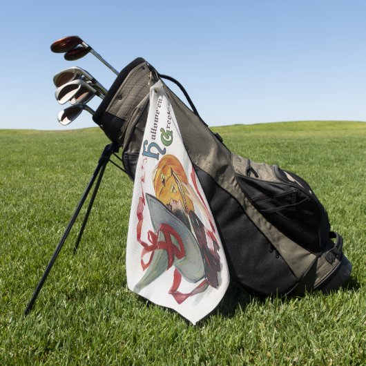 魔女のキス：ハロウィーンのハロウィーンのカボチャのちょうちん ゴルフタオル (グリーン)