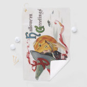 魔女のキス:ハロウィーンのハロウィーンのカボチャのちょうちん ゴルフタオル (インサイチュ)