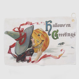 魔女のキス：ハロウィーンのハロウィーンのカボチャのちょうちん ゴルフタオル