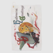 魔女のキス:ハロウィーンのハロウィーンのカボチャのちょうちん ゴルフタオル (正面)