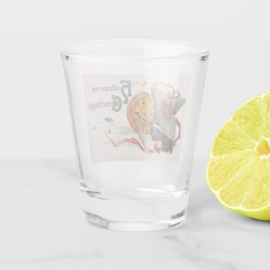 魔女のキス：ハロウィーンのハロウィーンのカボチャのちょうちん ショットグラス (裏面)