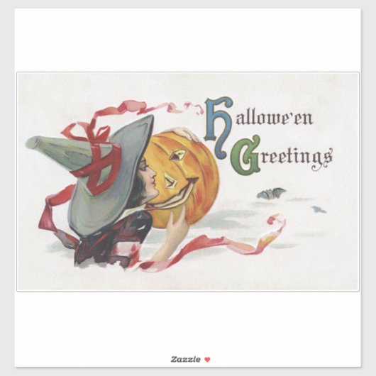 魔女のキス：ハロウィーンのハロウィーンのカボチャのちょうちん シール (シート)