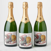 魔女のキス:ハロウィーンのハロウィーンのカボチャのちょうちん スパークリングワインラベル (ボトル)