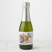 魔女のキス：ハロウィーンのハロウィーンのカボチャのちょうちん スパークリングワインラベル (正面)