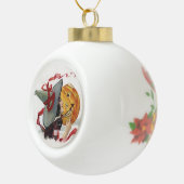 魔女のキス:ハロウィーンのハロウィーンのカボチャのちょうちん セラミックボールオーナメント (右)