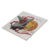 魔女のキス：ハロウィーンのハロウィーンのカボチャのちょうちん タイル (側面)