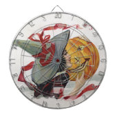 魔女のキス:ハロウィーンのハロウィーンのカボチャのちょうちん ダーツボード (正面)