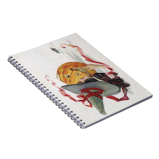 魔女のキス:ハロウィーンのハロウィーンのカボチャのちょうちん ノートブック (右側)