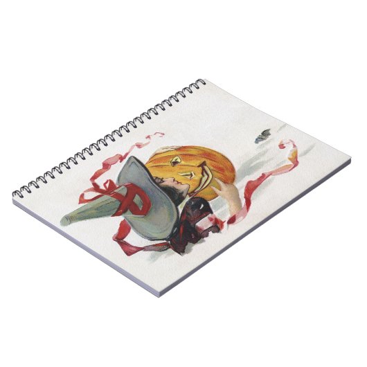 魔女のキス:ハロウィーンのハロウィーンのカボチャのちょうちん ノートブック (左側)