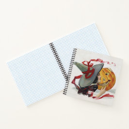 魔女のキス：ハロウィーンのハロウィーンのカボチャのちょうちん ノートブック