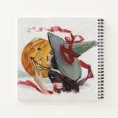 魔女のキス:ハロウィーンのハロウィーンのカボチャのちょうちん ノートブック (裏面)