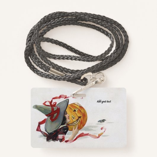 魔女のキス：ハロウィーンのハロウィーンのカボチャのちょうちん バッジ (裏面ランヤード)