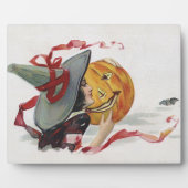 魔女のキス:ハロウィーンのハロウィーンのカボチャのちょうちん フォトプラーク (正面)