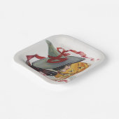 魔女のキス：ハロウィーンのハロウィーンのカボチャのちょうちん ペーパープレート (傾斜あり)