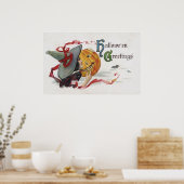 魔女のキス：ハロウィーンのハロウィーンのカボチャのちょうちん ポスター (キッチン)