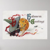 魔女のキス:ハロウィーンのハロウィーンのカボチャのちょうちん ポスター (正面)