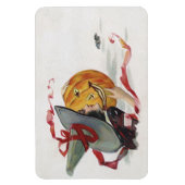 魔女のキス:ハロウィーンのハロウィーンのカボチャのちょうちん マグネット (縦)