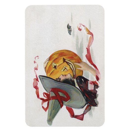 魔女のキス：ハロウィーンのハロウィーンのカボチャのちょうちん マグネット (縦)