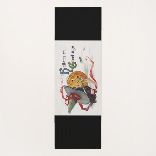 魔女のキス：ハロウィーンのハロウィーンのカボチャのちょうちん ヨガマット (裏面)