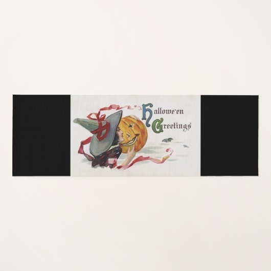 魔女のキス：ハロウィーンのハロウィーンのカボチャのちょうちん ヨガマット (正面(横))
