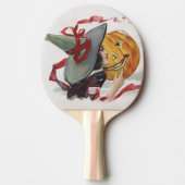 魔女のキス：ハロウィーンのハロウィーンのカボチャのちょうちん 卓球ラケット (正面)