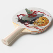 魔女のキス：ハロウィーンのハロウィーンのカボチャのちょうちん 卓球ラケット (正面アングル)