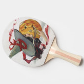 魔女のキス：ハロウィーンのハロウィーンのカボチャのちょうちん 卓球ラケット (横)