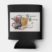 魔女のキス：ハロウィーンのハロウィーンのカボチャのちょうちん 缶クーラー (裏面)