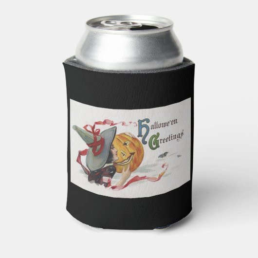 魔女のキス：ハロウィーンのハロウィーンのカボチャのちょうちん 缶クーラー (缶裏面)
