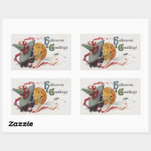 魔女のキス：ハロウィーンのハロウィーンのカボチャのちょうちん 長方形シール (シート)