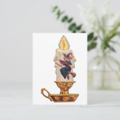 魔女のキャンドル(ヴィンテージハロウィンカード) ポストカード (スタンド正面)