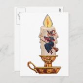 魔女のキャンドル(ヴィンテージハロウィンカード) ポストカード (正面/裏面)
